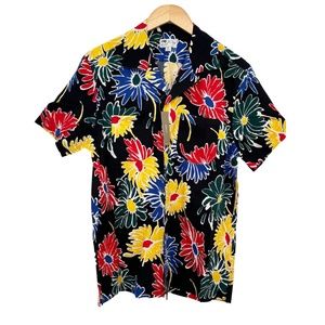 J. Crew Men’s Floral Camp Collar Short Sleeve Shirt Cotton Viscose Blend